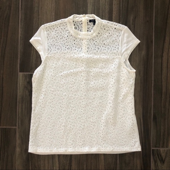 Tommy Hilfiger Tops - TOMMY HILFIGER Women's White Lace Blouse Top Lg